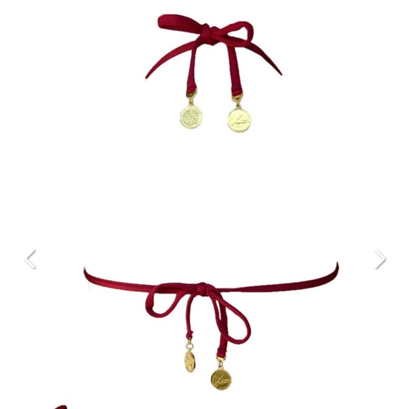 Red Dazzling Bikini Top Water Vixen Swim Crystals - Picture 7 of 10